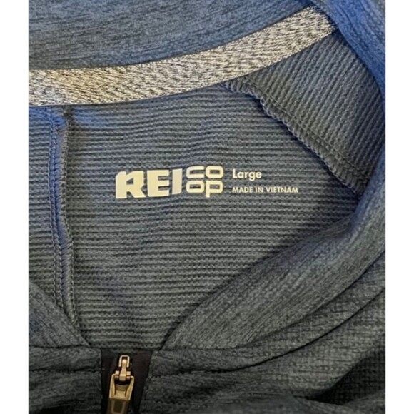 REI Co-Op Heather Blue Junction Full Zip Cycling Road Jersey Shirt Pocket Mens L - Picture 4 of 6